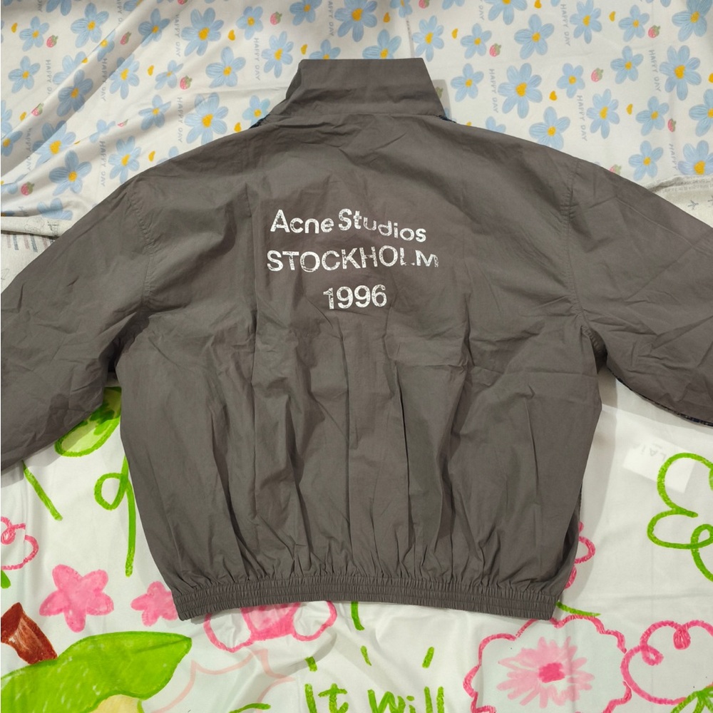 Acne Studios Stockholm 1996 Plaid Pullover Jacket in Navy & Gray - Picture 9 of 9